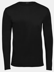 Mens Interlock Long Sleeve T-Shirt - Black - Black