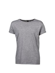 Mens Roll Sleeve Cotton T-Shirt - Heather Grey - Heather Grey