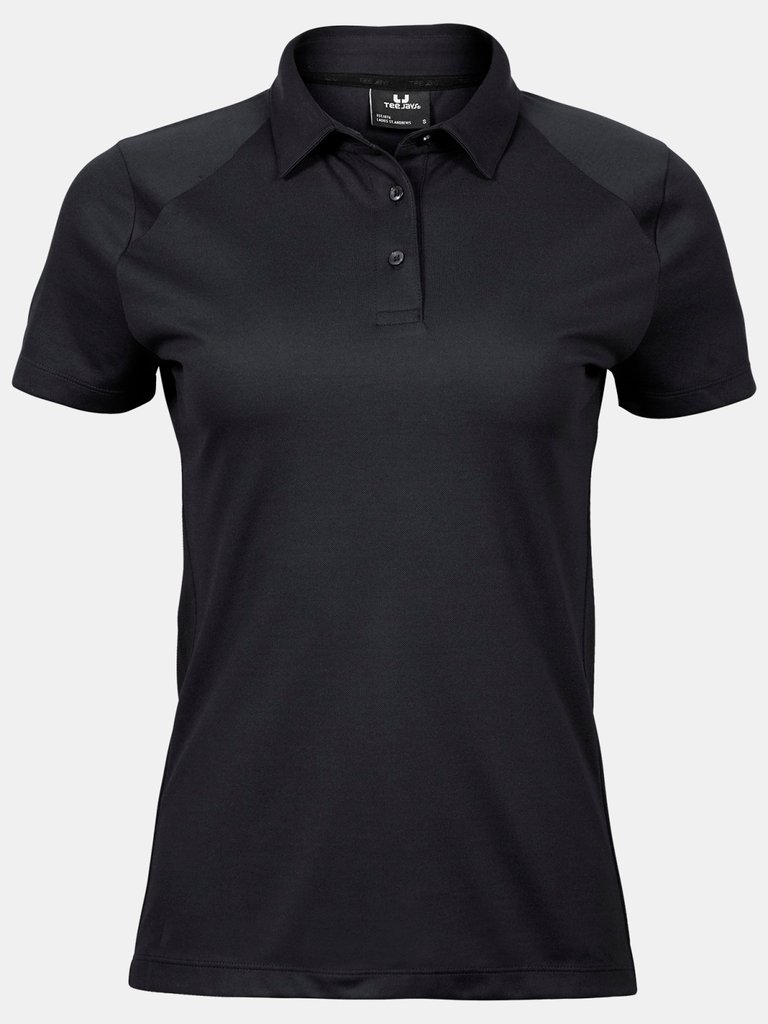 Tee Jays Ladies Luxury Sport Polo (Black) - Black