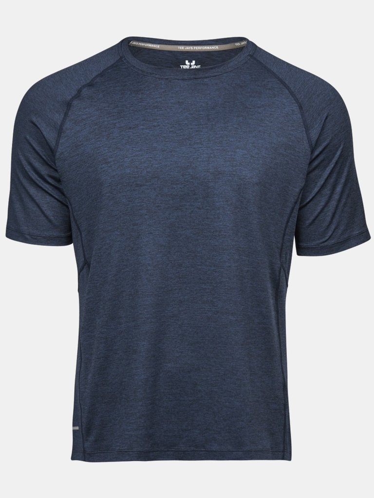 Tee Jays Mens Cool Dry Short Sleeve T-Shirt (Navy Melange)