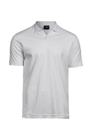 Tee Jays Mens Luxury Stretch V Neck Polo Shirt - White