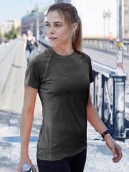 Tee Jays Womens/Ladies Cool Dry Short Sleeve T-Shirt (Black Melange)