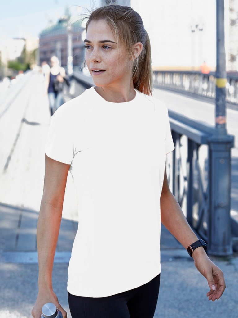 Tee Jays Womens/Ladies Cool Dry Short Sleeve T-Shirt (White)