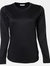 Tee Jays Womens/Ladies Interlock Long Sleeve T-Shirt (Black) - Black