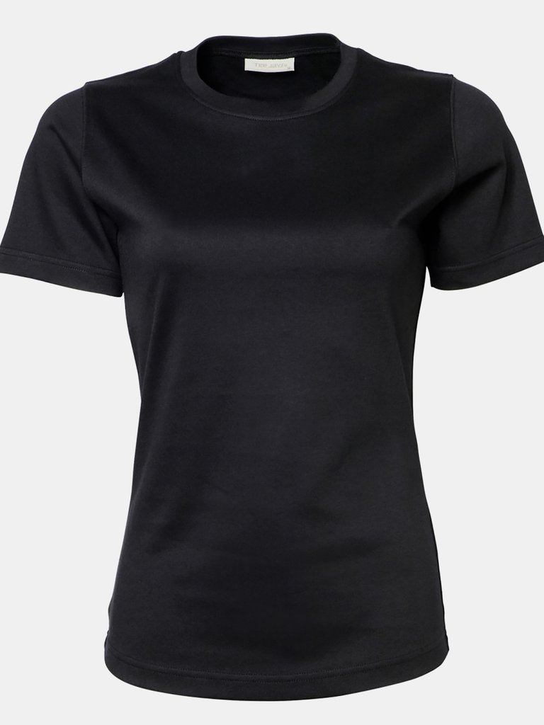 Tee Jays Womens/Ladies Interlock Short Sleeve T-Shirt (Black) - Black