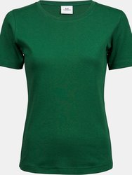Tee Jays Womens/Ladies Interlock Short Sleeve T-Shirt (Forest Green) - Forest Green