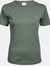 Tee Jays Womens/Ladies Interlock Short Sleeve T-Shirt (Leaf Green)