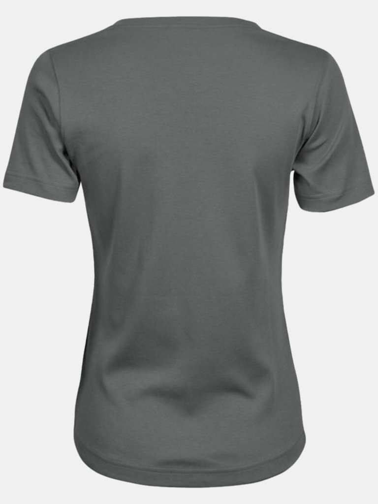 Tee Jays Womens/Ladies Interlock Short Sleeve T-Shirt (Powder Grey)