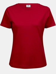 Tee Jays Womens/Ladies Interlock Short Sleeve T-Shirt (Red) - Red