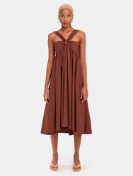 Casper Halter Midi Dress  - Marrone