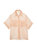 Lambada Short Sleeve Sheer Button-Up Top 
