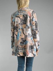 Mosaic Print Suede Jacket