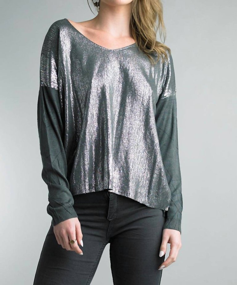 Sparkle And Shine Long Sleeve Sweater - Charcoal