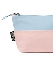 Canvas Cosmetic Bag - Honua Pouch - Mixed Double Pink & Baby Blue