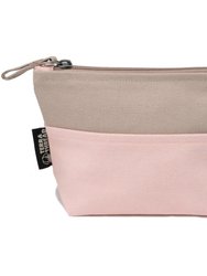 Canvas Cosmetic Bag - Honua Pouch - Mixed Double Pink & Sand