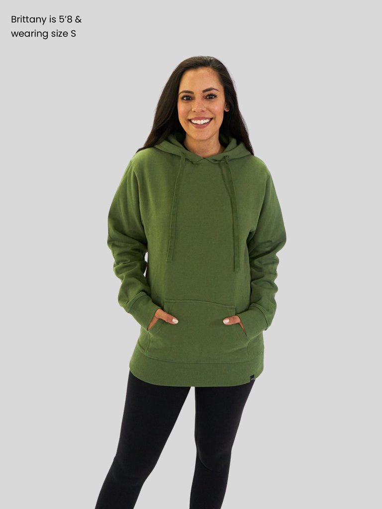 Organic Cotton Pullover Hoodies - Fern Green