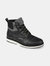 Raider Wide Width Cap Toe Ankle Boot - Black