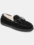 Territory Meander Genuine Sheepskin Moccasin Slipper - Black