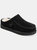 Territory Oasis Genuine Sheepskin Moccasin Clog Slipper - Black