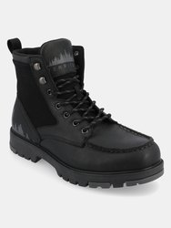 Timber Water Resistant Moc Toe Lace-Up Boot - Black