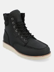 Venture Water Resistant Moc Toe Lace-Up Boot - Black