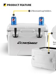 EchoSmile 25 Quart White Rotomolded Cooler