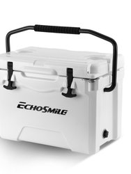 EchoSmile 25 Quart White Rotomolded Cooler - White