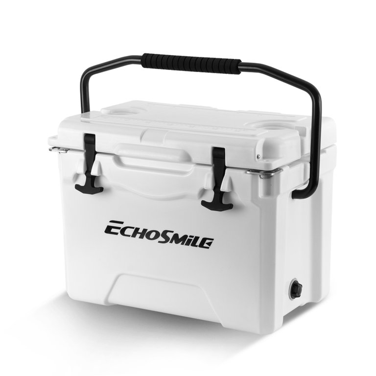 EchoSmile 25 Quart White Rotomolded Cooler - White