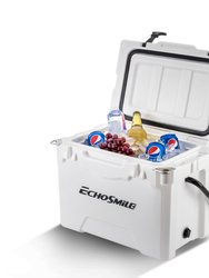 EchoSmile 25 Quart White Rotomolded Cooler