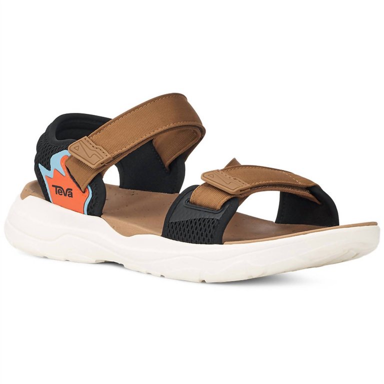 Men's Zymic Sandal In Honey Brown/Black - Honey Brown/black