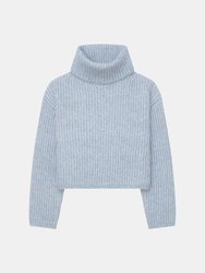 Cropped Ribbed Turtleneck Sweater