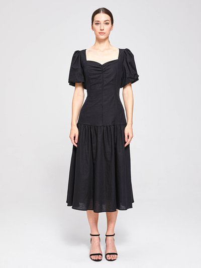 The 28th Rose Swan Puff Sleeve Midi Dress product