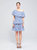 Vivienne Checked Mini Dress - Blue Beige Check
