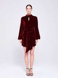 Wanda Velvet Mini Dress - Burgundy