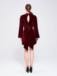 Wanda Velvet Mini Dress - Burgundy