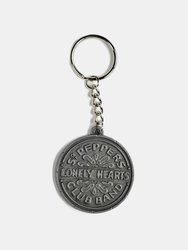 Sgt. Pepper Logo Metal Keychain - One Size - Silver