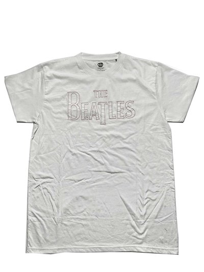 The Beatles Unisex Adult Drop T Logo Embroidered T-Shirt - White product