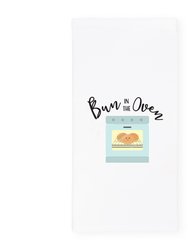 Bun in the Oven Cotton Canvas Kitchen Tea Towel - White