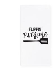 Flippin' Awesome Kitchen Tea Towel - White