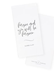 Forgive and You Will Be Forgiven, Luke 6:37 Cotton Canvas Scripture, Bible Kitchen Tea Towel