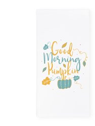 Good Morning Pumpkin Kitchen Tea Towel - White