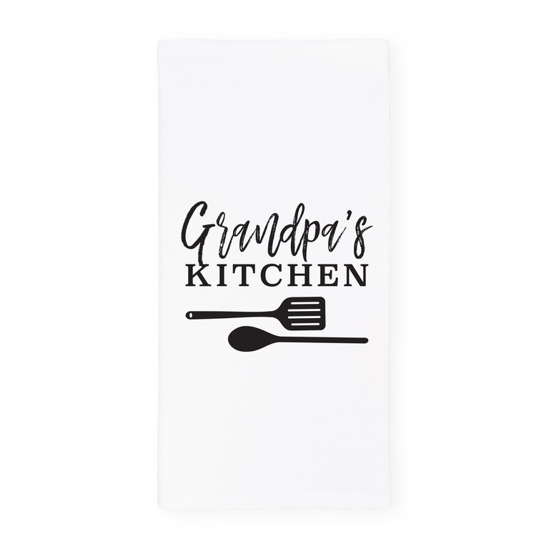 Grandpa's Kitchen Tea Towel - White