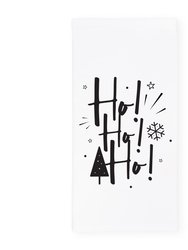 Ho! Ho! Ho! Christmas Kitchen Tea Towel - White