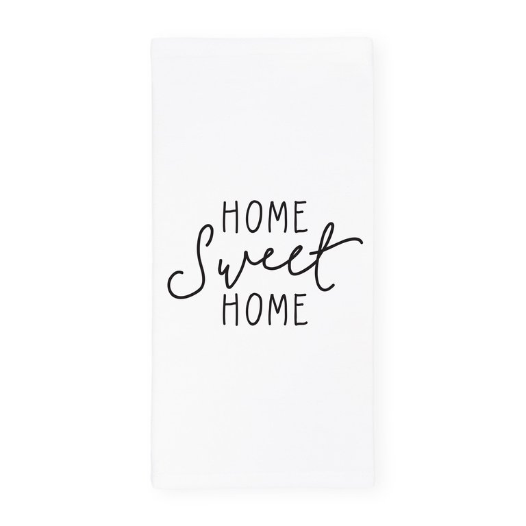 Home Sweet Home Kitchen Tea Towel - White