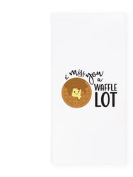 I Miss You A Waffle Lot Kitchen Tea Towel - White