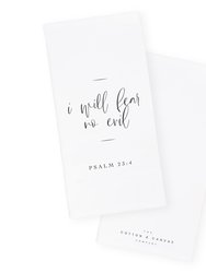 I Will Fear No Evil, Psalm 23:4 Cotton Canvas Scripture, Bible Kitchen Tea Towel