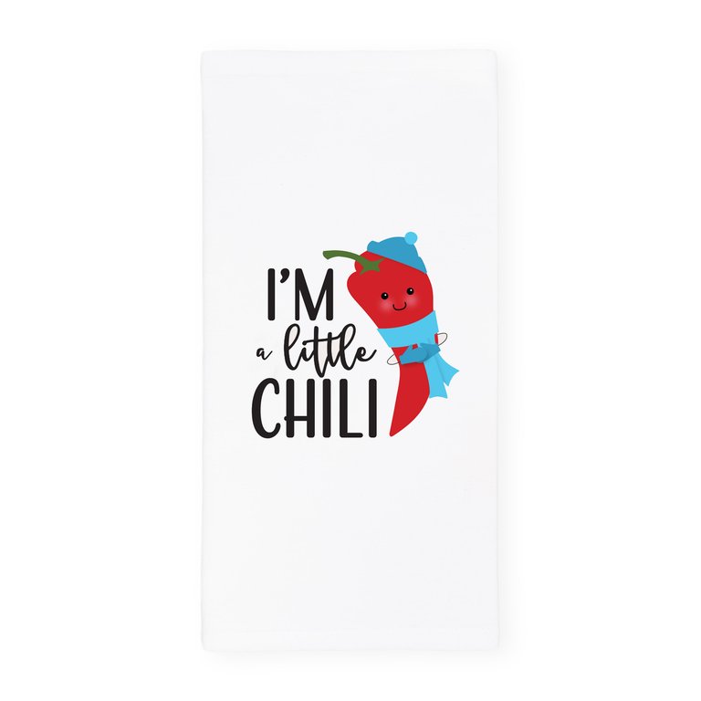 I'm A Little Chili Kitchen Tea Towel - White