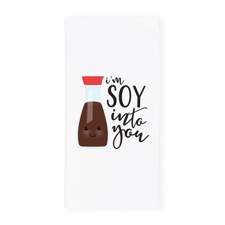 I'm Soy into You Kitchen Tea Towel - White