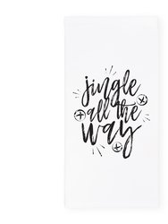 Jingle All the Way Christmas Kitchen Tea Towel - White