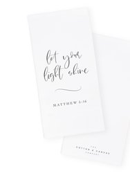 Let Your Light Shine, Matthew 5:16 Cotton Canvas Scripture, Bible Kitchen Tea Towel